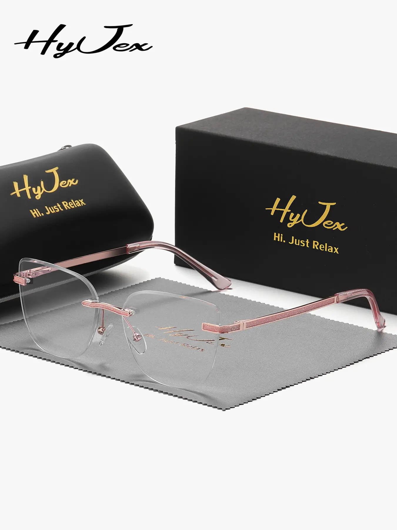 HyJex 1 Piece Unisex Gentle Temperament Frameless Plaon Glasses Enhance Affinity Cat Eye Plaon Glasses