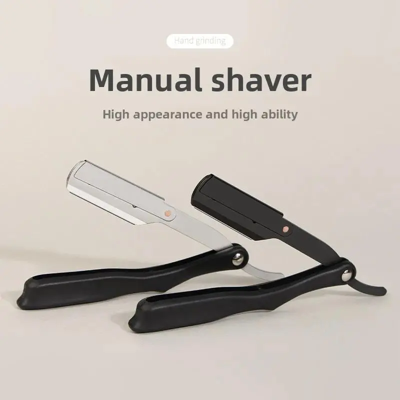 Light Weight Shaving Razor Classic Barber Grooming Tools Plastic Handle Stainless Steel Single Edge Blade Head Straight Razor