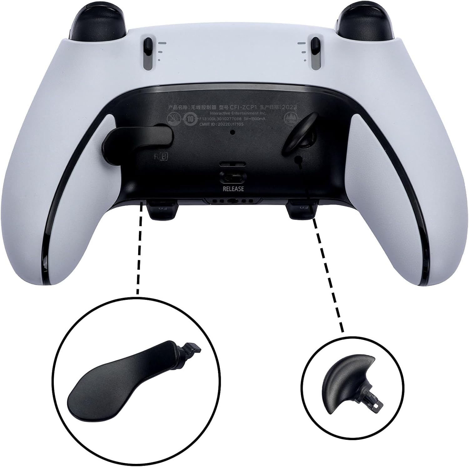 4 count Metallic  Paddles for PS5 Edge Controller, Interchangeable Metal Stainless Steel  Buttons Replacement for PS5 Edge Controller - Controller NOT Included