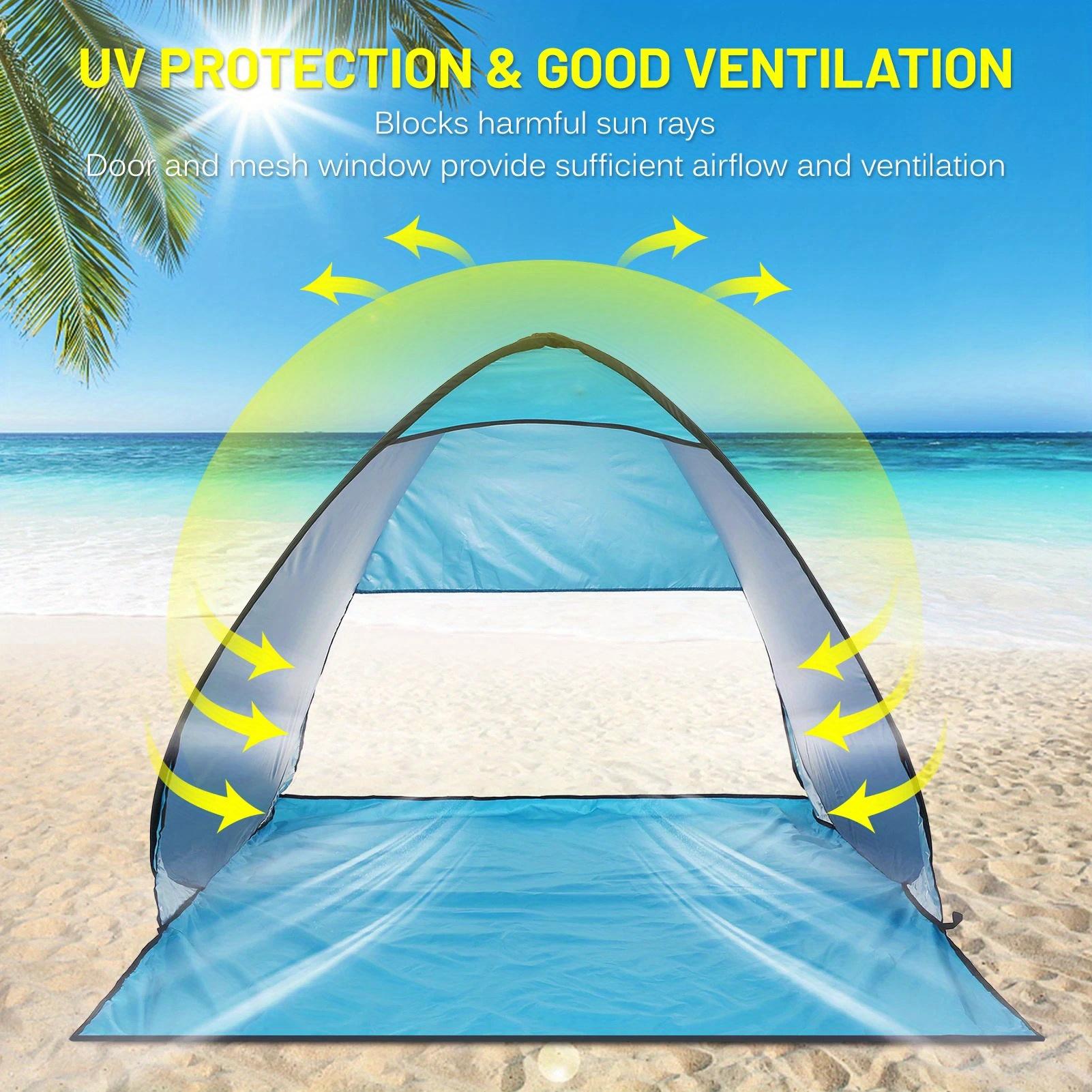 Automatic Pop-Up Tent, Portable Outdoor Camping Beach Travel Lightweight Sunshade (2-3 People)