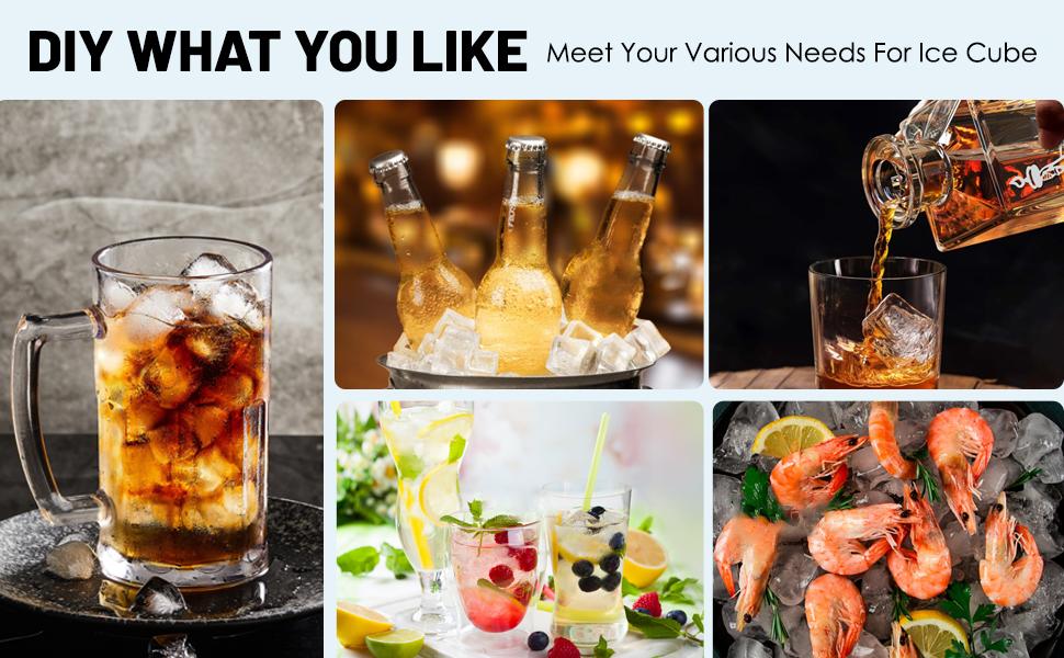 Silicone Ice Cube Trays 3Packs, Easy Release Ice Cube Molds with Lid, Freezer Stackable Ice Maker for Whiskey, Baby Food, BPA Free (Blue+Grey+Pink)