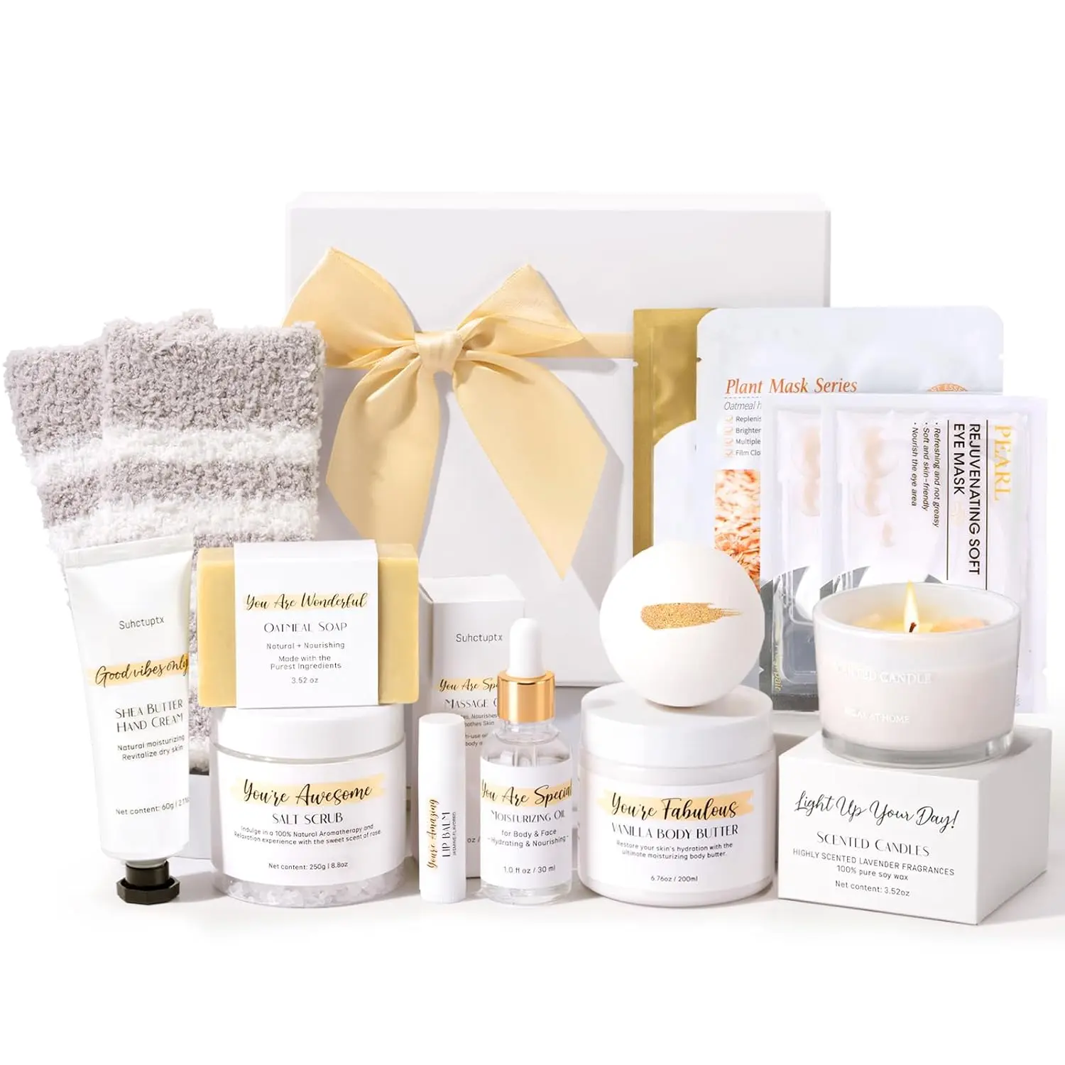 Spa Gifts for 13Pcs Day Gifts Happy Birthday Gift Baskets, Christmas Relaxing Home SPA Kit Bath Set Self Care Package Thank You Box for Mom Her Sister Teacher
