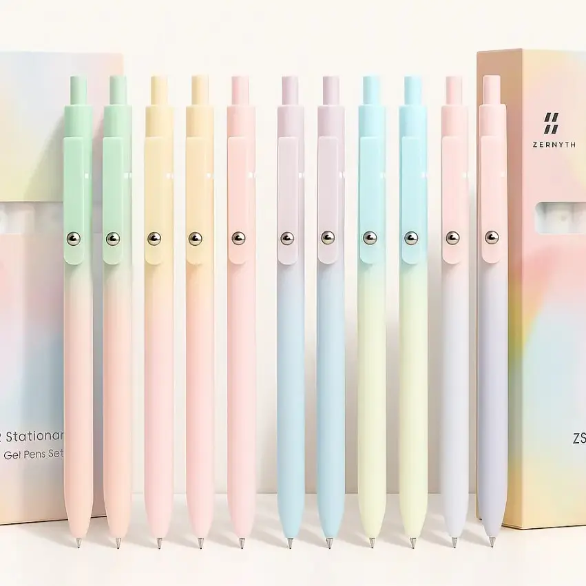 5/10 pieces per pack, multi-color Aesthetic Pens retractable quick-drying carbon gel pens. Rainbow-colored calligraphy pen sets suitable for students, nurses, office work, schools and hospitals, ideal as back-to-school or graduation gifts.