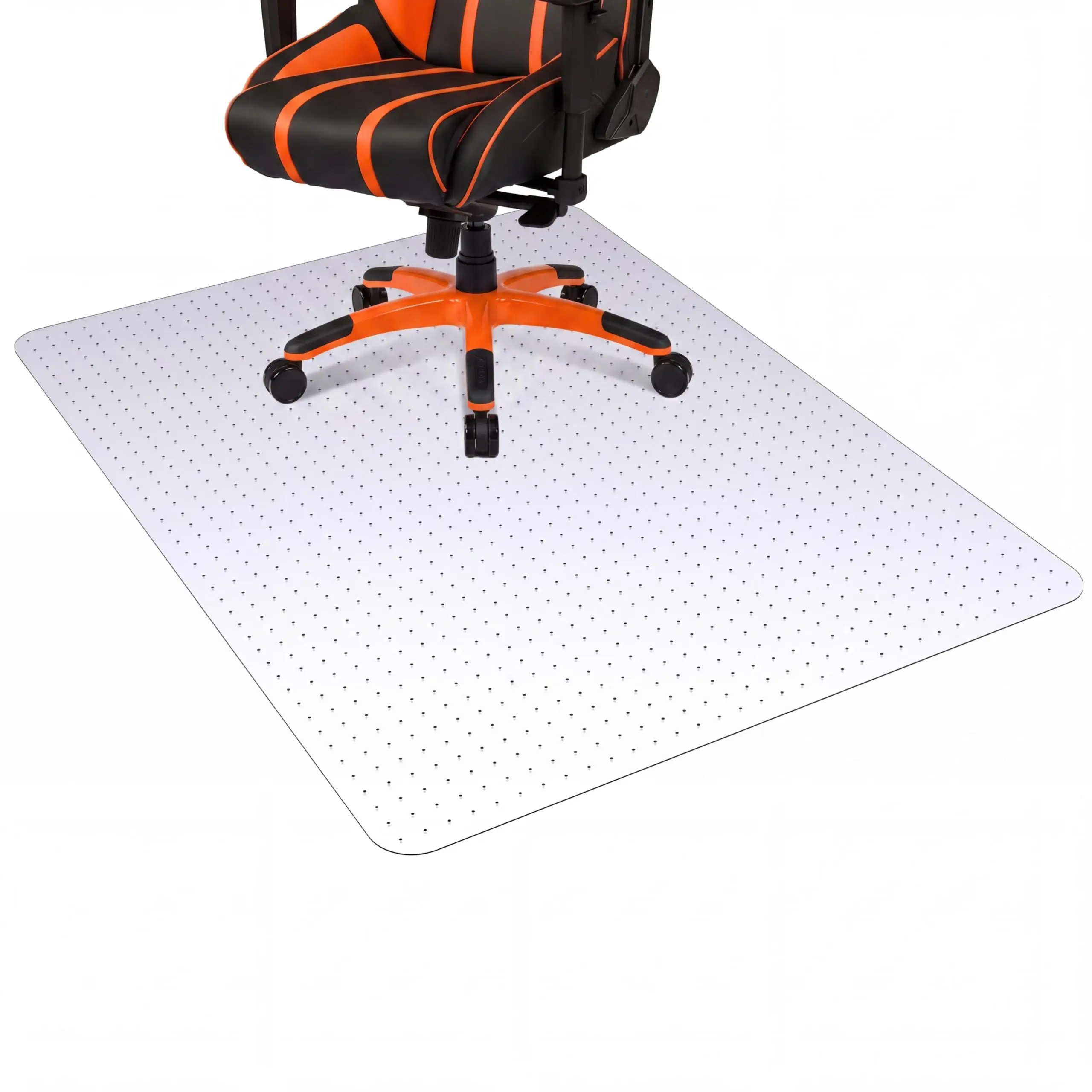 GARVEE Transparent Heavy-Duty Spikes Dot Office Chair Mat for Carpet Floors, Durable Plastic Floor Protector, Anti-Slip Non-Skid Mat for Computer Desk Work Chairs, Flat Pack