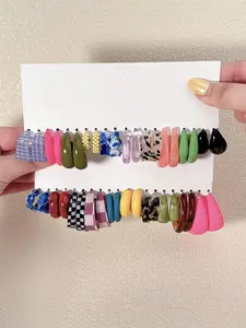 Women's Elegant Colorblock Earrings, Fashion Jewelry for Party, Daily Clothing Decor, Trendy All-match & Exquisite Jewelry for Birthday Gift, Stud Earring Jewelry, Fashionable Jewelry, Trendy Jewellery Accessories