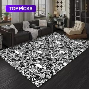 abstract skull pattern area unique rugs, non-slip soft floor mat, bohemian style rugs, decorative carpet for home living room bedroom, home decor, hasbro game floor mat ouija, rugs bedroom