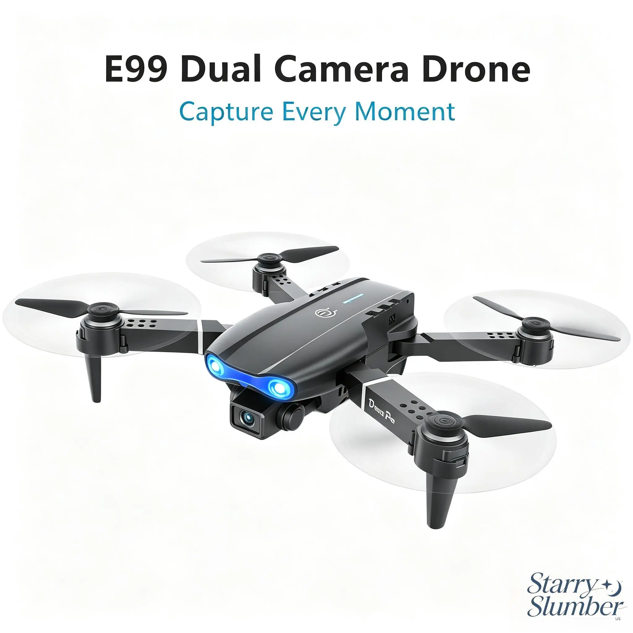 Starry Slumber-US E99 Foldable RC Drone with Dual Cameras, Portable Quadcopter, Complete Accessories and Storage Bag for Outdoor Use
