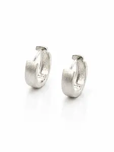 925 Silver Earrings, Fashionable Plain Ring Design, Perfect Gift, Alloy Material, All Seasons Wear, Lightweight 2g