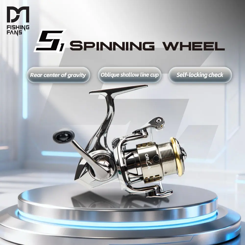 Fishingfans S1 Ultra-Light Spinning Reel, 4-4.5kg Max Drag, 3+1bb, 5.2:1 Gear Ratio, Ideal for Saltwater Fishing Equipment