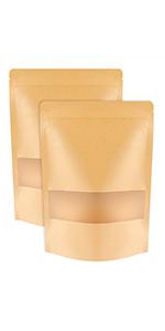 100 Pack Resealable Mylar Bags 4 x 6 Inch Smell Proof Bags with Clear Window Foil Pouch Bag Flat Bag Matte Black