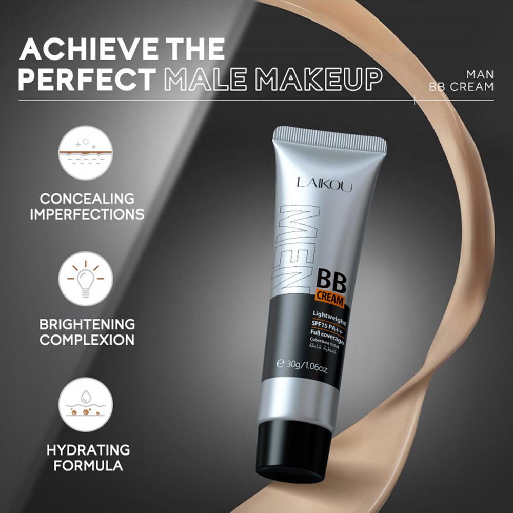 BB Cream for men Face Makeup concealer Foundation Sunscreen Repair Liquid Foundation for Oil Control Brighten skin tone 30g