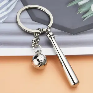 1pc Baseball Keychain 3D Zinc Alloy Bat Keychain, Sports Style Baseball Bat Keychain, Small Gift, Durable and Stylish Accessory