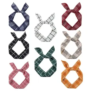 Wire Headbands for Women Twist Bow Hairbands Fashion Check Bunny Ears Headwraps Hair Accessories for Workout Yoga Running Soccer Sports Pack of 8, 8 Count (Pack of 1)