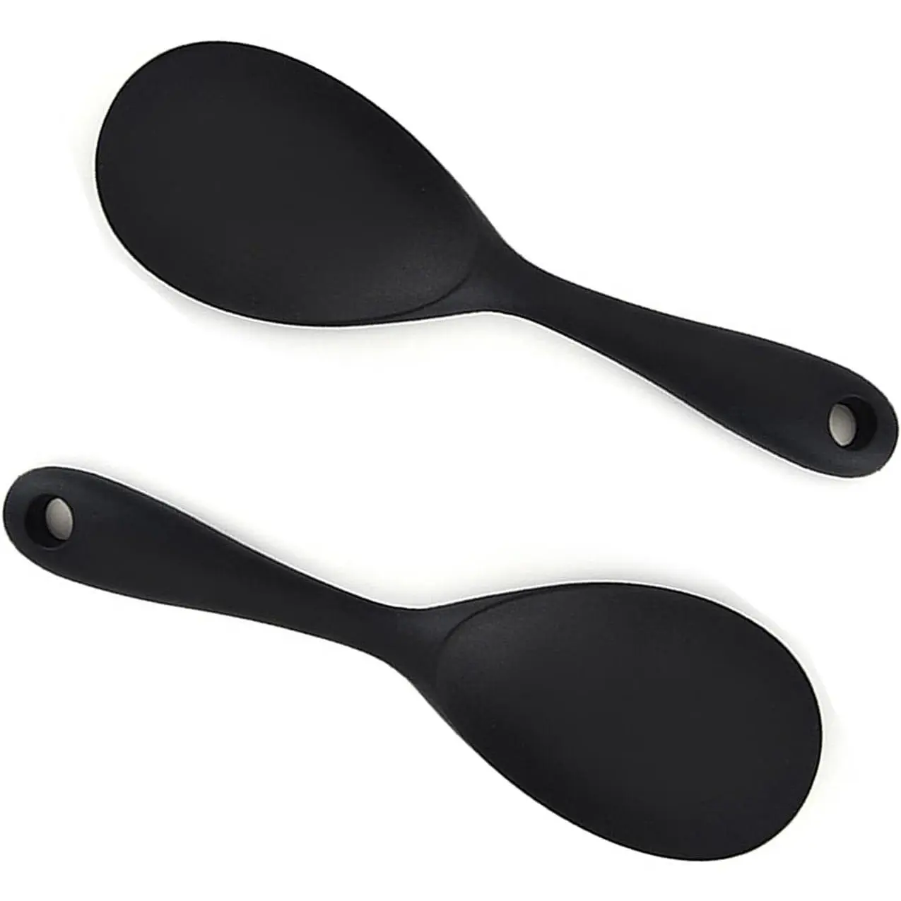 2 count Rice Spoon Paddle Non-Stick Serving Spoon for Cookers, Black |  Rice Paddle,  & -Grade, Heat Resistant up to 446 °F, Kitchen Cooking Rice Scooper for Soup & Salads