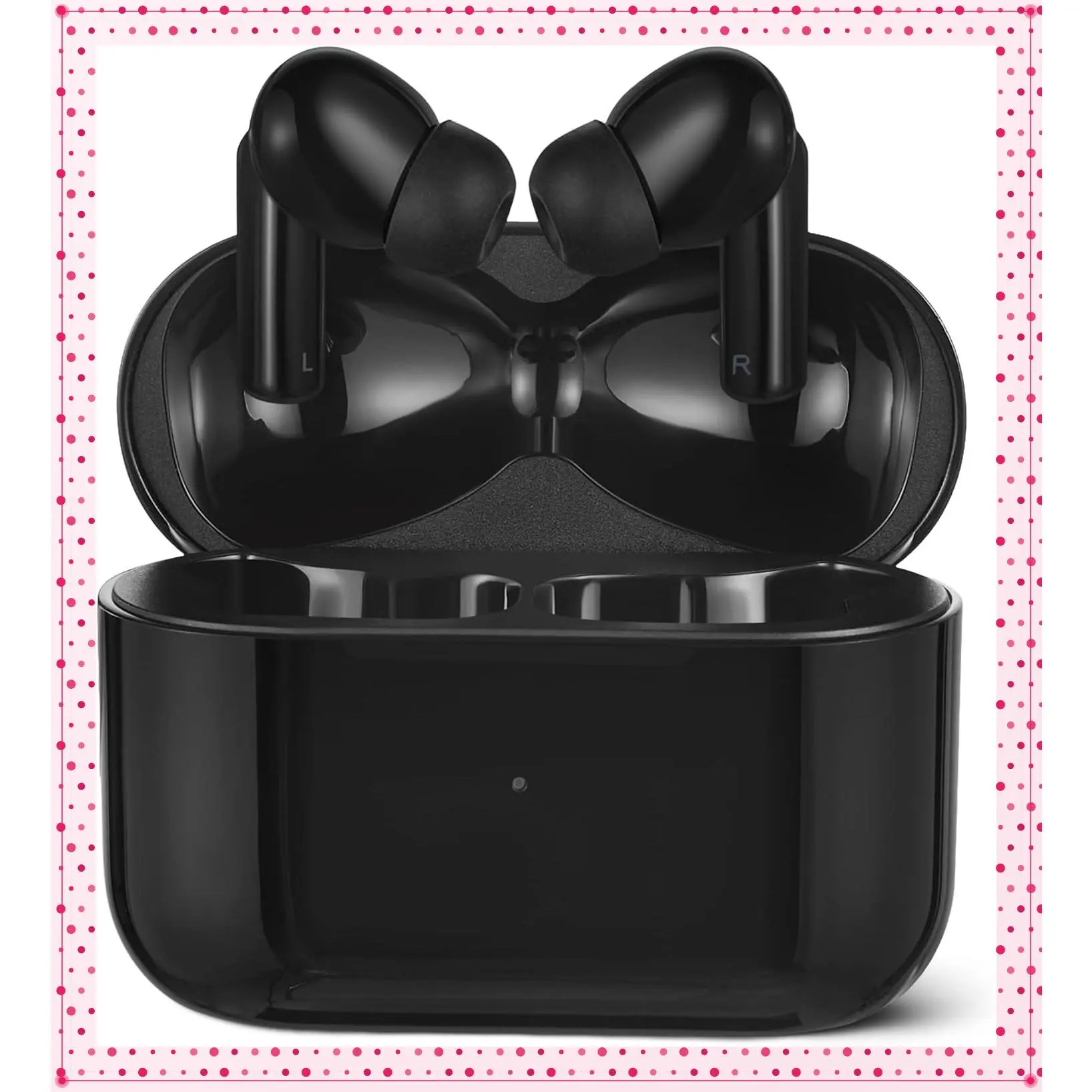 Bluetooth 5.4 True Wireless In-Ear Earbuds with Mic, IPX4 Waterproof, 28-Hour Battery Life, Charging Case, BlackGift
