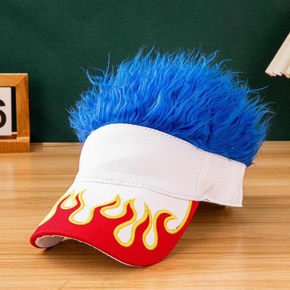 2026 New Flame Pattern Baseball Cap Embroidered Patch Design Multicolor Fluffy Faux Fur Hat