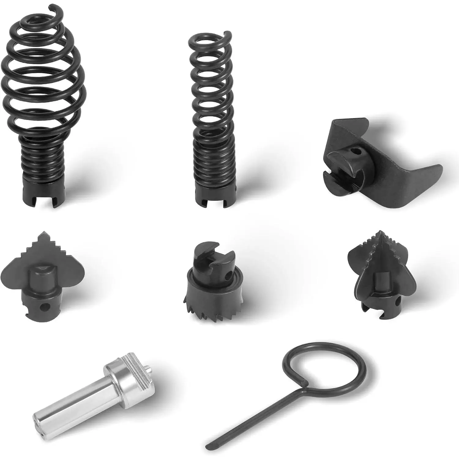 16mm Drain Cleaner Combination   Set is drain auger drill attachment & drain snake drill attachment, 8 count drain cleaning drum machine tool set for pipe drain cleaner machine,black