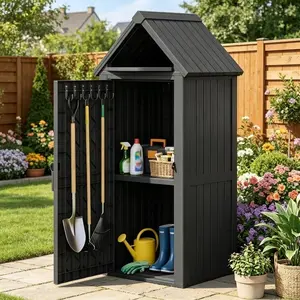 Resin Storage Shed with Window – Waterproof, Lockable & Includes a Floor! Perfect for Patio, Lawn & Backyard. # BackyardMakeover # StorageHack # OutdoorOrganization,campingessentials,outdoorfurnitureset,campinggear