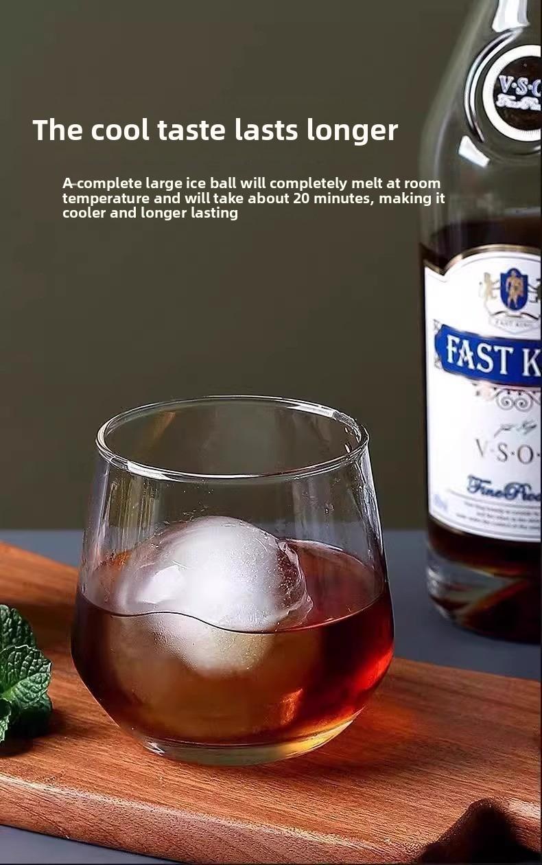 Ice Ball Molds - Set of 3, Round Ice Cube Molds, Spherical Ice Cubes for Whiskey, Cocktails, Bourbon Cocktail Ice Cube Mold