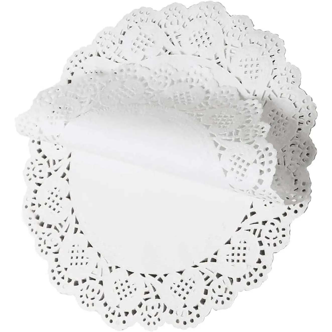 4 inch White Round Paper Doilie-100Pcs Disposable Lace Paper Placemats Use in Cakes and Desserts for Tableware  Decoration