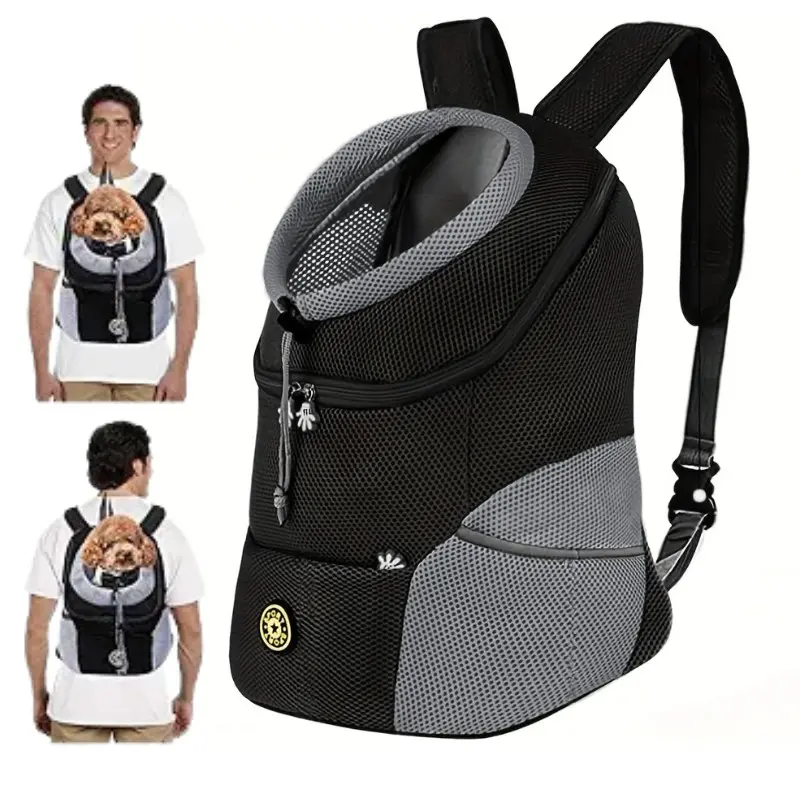 Pet Backpack Carrier for Small Dogs Cats Breathable Mesh Pet Travel Backpack Pet Carrying Bag with Safety Strap Outdoor Walking Portable Puppy Kitten Shoulder Bag Large Visible Window Lightweight Pet Transport Backpack Daily Trip Pet Storage Backpack