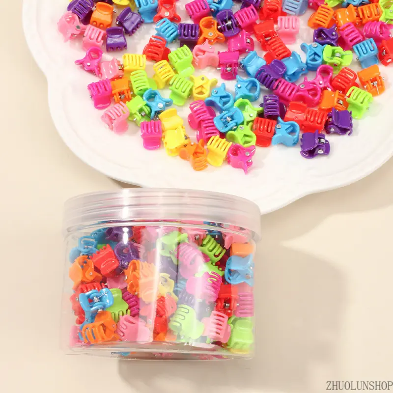 100 Pcs Mini Hair Claw Clips, Cute Solid Color Plastic Hair Accessories for Women & Girls, Simple Headwear for Daily Outfits & Party Looks, Claw Clip