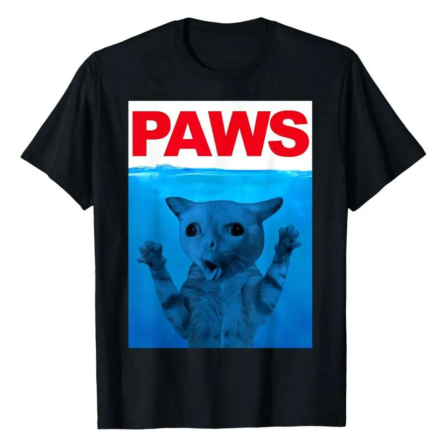 Paws Cat Meme Humor Funny Kitty Lover Funny Cats Dads Mom T-Shirt Versatile Women's T-Shirts