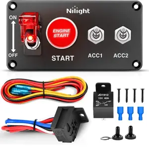 Nilight 4 in 1 Racing Car Ignition Rocker Switch Panel