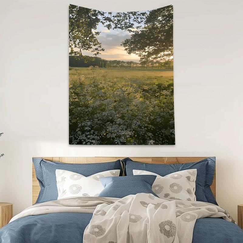1pc Pastoral Country Prairie Tapestry - Solemn Natural Landscape Wall Hanging, Comfortable Farmhouse Decoration, Ideal for Bedrooms or Living Rooms, Perfect Gift