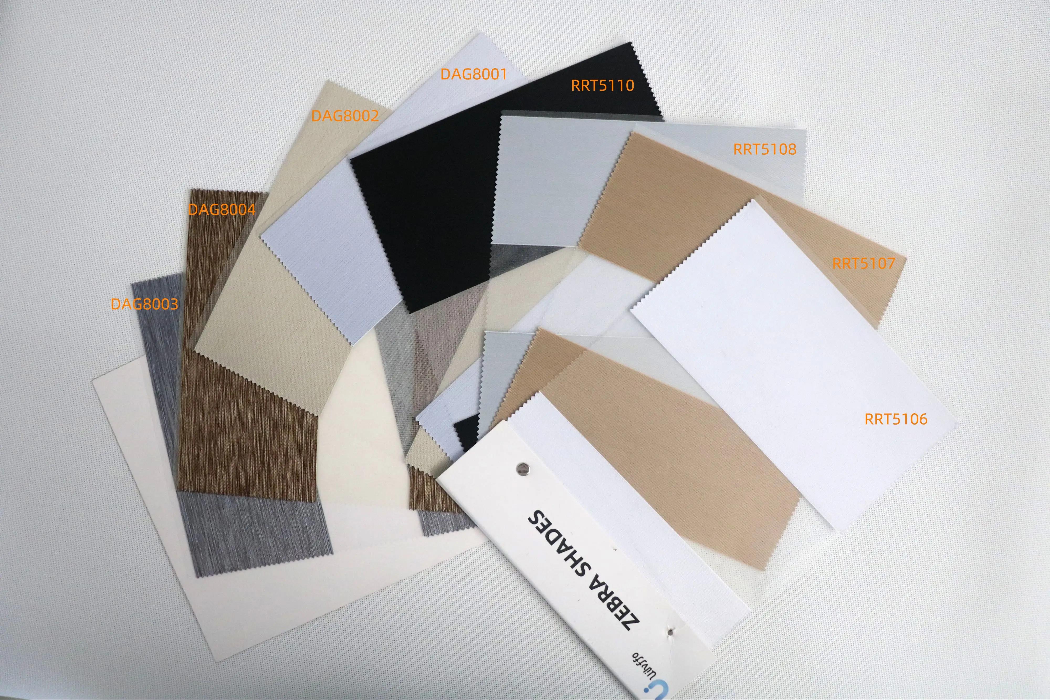 Motorized Blinds Shades Shutters Zebra Style windows Blinds Full Blackout Semi Blackout Fabric Book for Factory Hotel