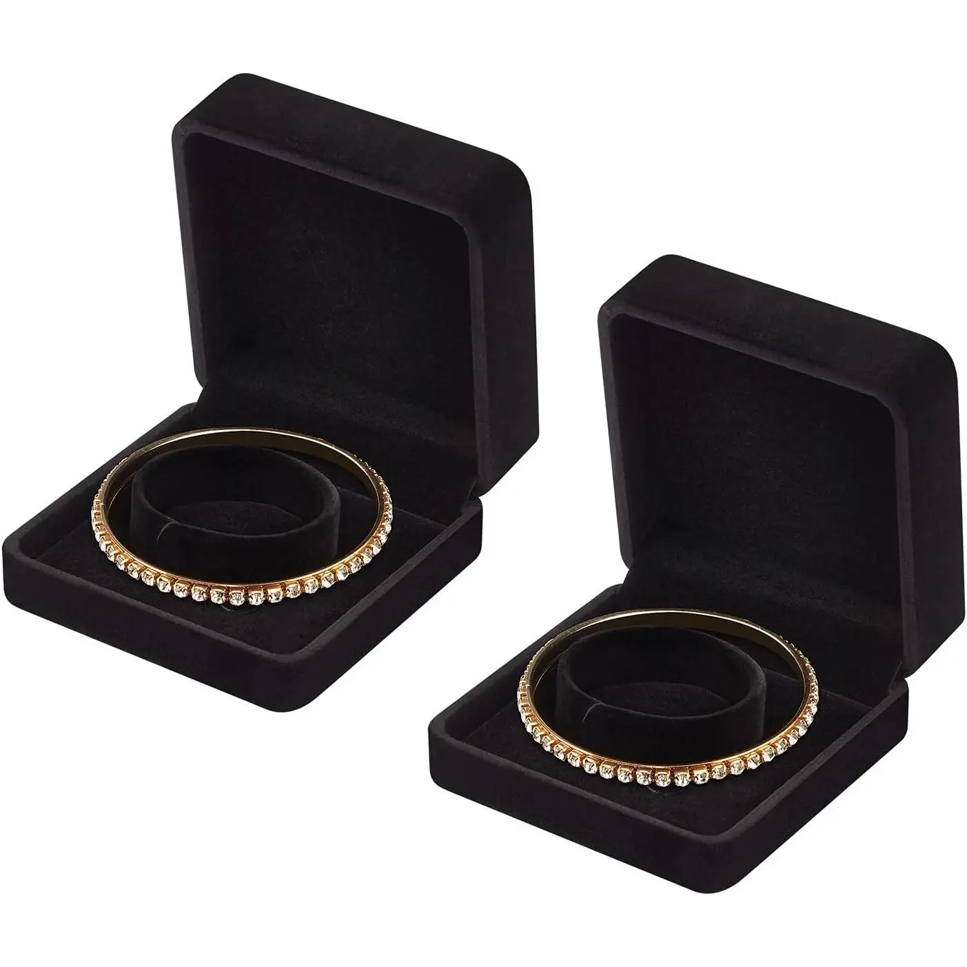 2 count  Bracelet Boxes for  , Classic  Box Storage Case Organizer Holder for Wedding, Engagement, Proposal, Birthday and Anniversary (Black)