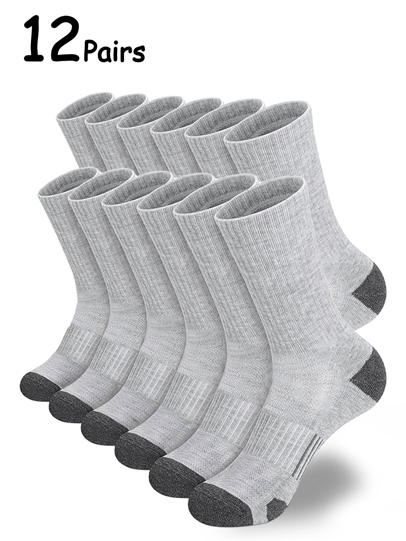 Men's 12 Pairs Colorblock Crew Socks, Casual Moisture Wicking Mid-calf Tube Socks, Soft Comfy Breathable Hosiery for All Seasons Daily Wear