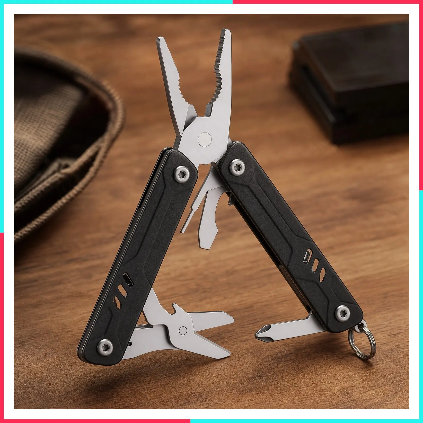 Mini Sailor Lite Bladeless Keychain Multitool, 9-in-1 Small EDC Tool with SIM Extractor, Mini Scissors, Needle Nose Pliers, TSA-Compliant for Travel, Gift Idea