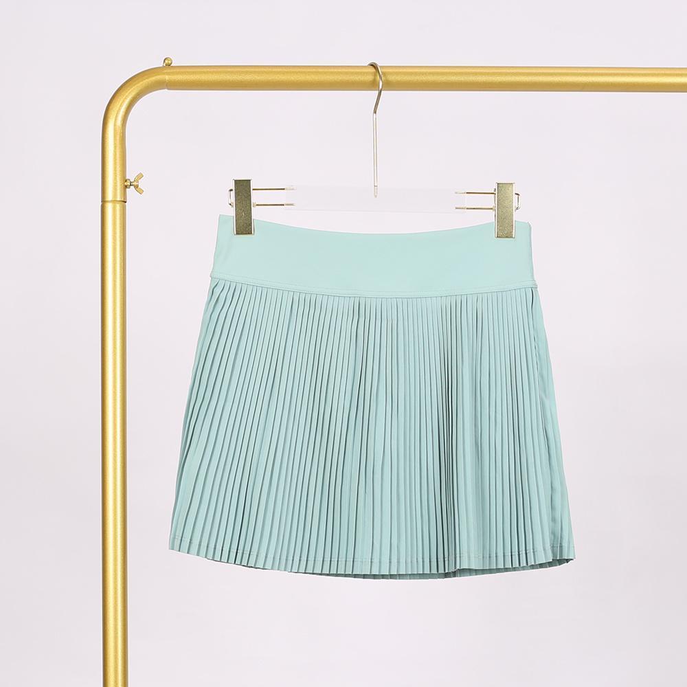 lulu Solid-Color Pleated Skirt with Accordion Pleats, Quick-Dry Fabric, High-Waisted Design, and Pleated Lining