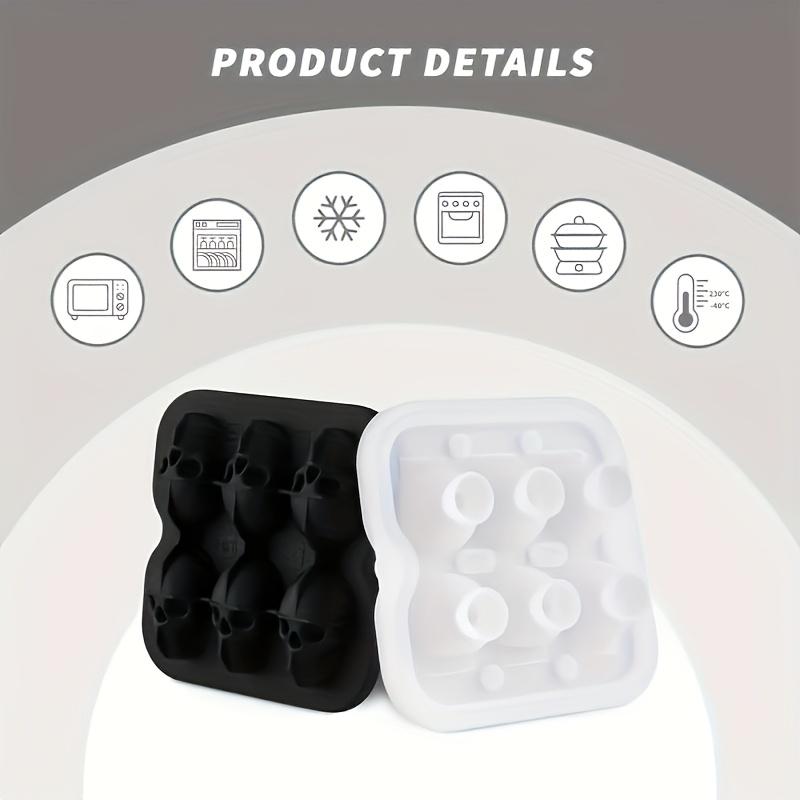 Skull Ice Cube Mold, Ice Molds, BPA-Free Silicone Tray for Soft Drinks Coffee Soda, Halloween Christmas Party Decor Kitchen Dining Accessories