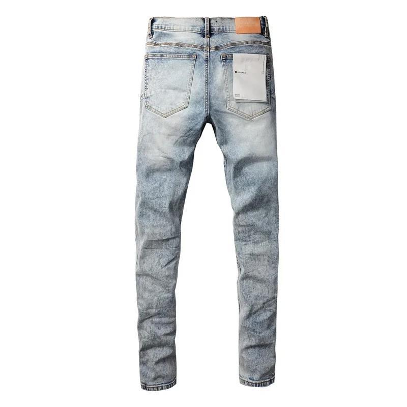 Grid Wardrobe Purple Jeans Light Tie Dyed Snowflake High Quality Denim Pants Baggy Pants Menswear New Fashion Trend No.164 Blue Casual
