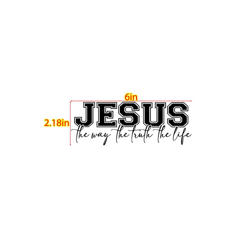 "Christian  John 14:6 DTF Iron-On Vinyl Heat Transfer Stickers - 'The Way The Truth The Life' Scripture Design, Faith Inspired Washable Durable DIY T-Shirt Sweatshirt Tote Bag Decoration"