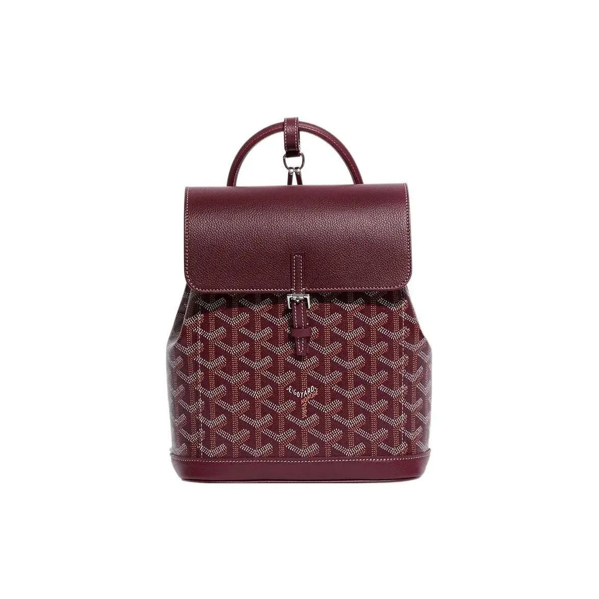 Goyard Alpin Monogram Canvas and Leather Backpack – Unisex Mini Backpack with Detachable Adjustable Strap in Burgundy