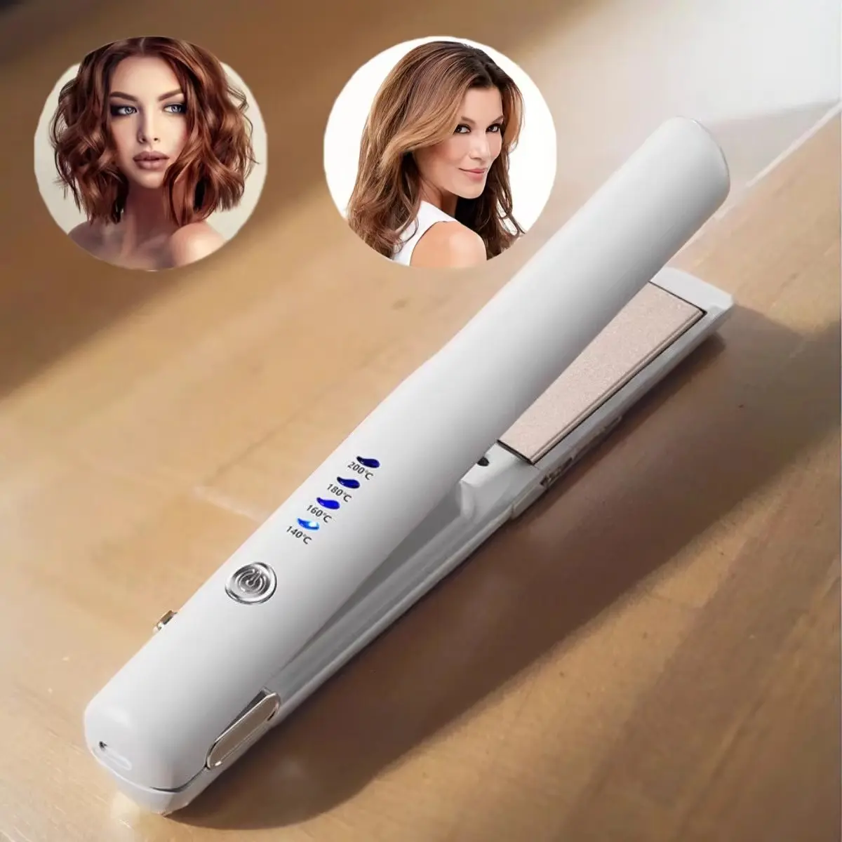 1pc Portable Cordless Hair Straightener, Wireless Hair Straightener, Mini USB Charging Clip with Ceramic Coating for Heat Styling Without Damage, Suitable for Curly and Straight Hair, Long Battery Life, Sleek Design, Durable Hair Tool, Lightweight