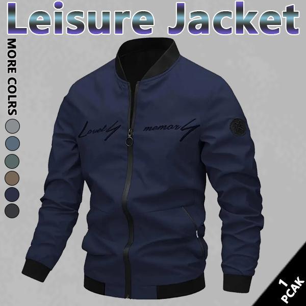 Men's Casual Windproof Jacket Outdoor Mountaineering Camping Polyester Personalized Letter Embroidery Bomber Jacket Beige Gray Qh Long Sleeve Zipper Daily Fashion Wear