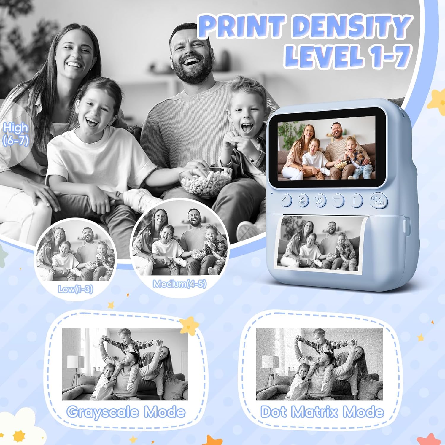 Instant Print Camera, 3.0'' Screen, 48MP Photo, 1080P HD,  for 3-12 Year Old Girls & Boys (Blue) with 32GB Card