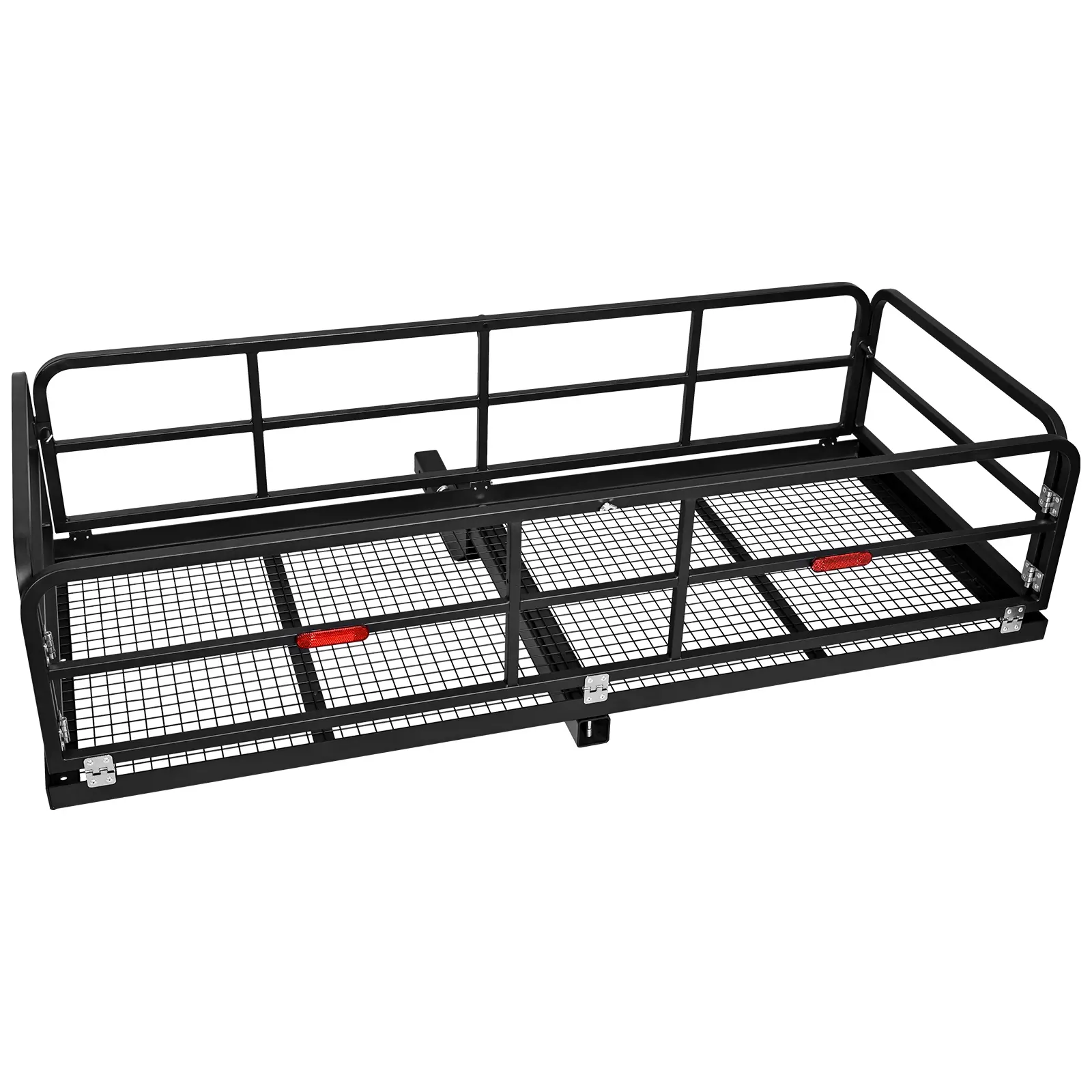 Heavy Duty Hitch Mount Cargo Carrier - 500 Lbs Capacity Folding Cargo Hitch Carrier for 2" Receiver, Easy Assembly Trailer Cargo Basket for Car SUV Truck Camping