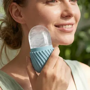 Facial Ice Roller Silicone Ice Tray, Portable Skin Care Ice Mold for Face Massage, Shrink Pores & Soothe Skin Ice Cube Beauty Tool