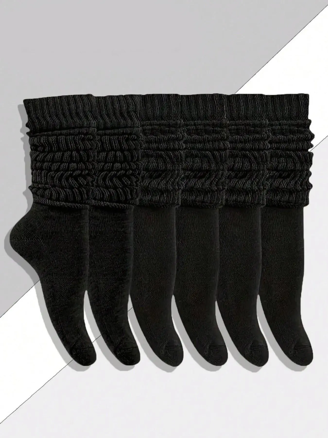 5 Pairs Women's Bubble Knit Socks, Long Cuff Cummerbund Socks, Scrunchie Socks, Comfortable Elastic Socks for Spring Autumn, Daily Wear