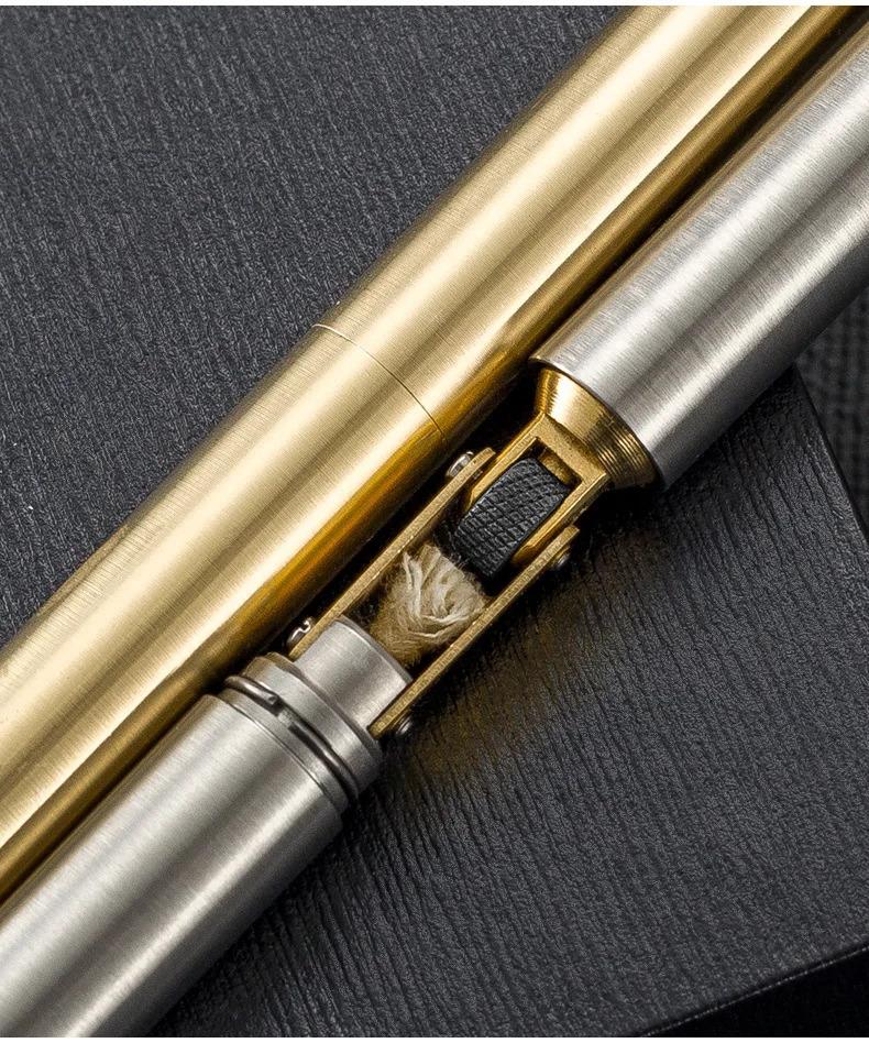 Vintage Nunchaku Design Kerosene Lighter Novelty Cool Gadget Copper Stainless Steel Portable Mini Igniter Aesthetic Unusual Gifts For Men Women Boyfriend Adult Decompression Toys Gift Box Packaging (Without fuel)