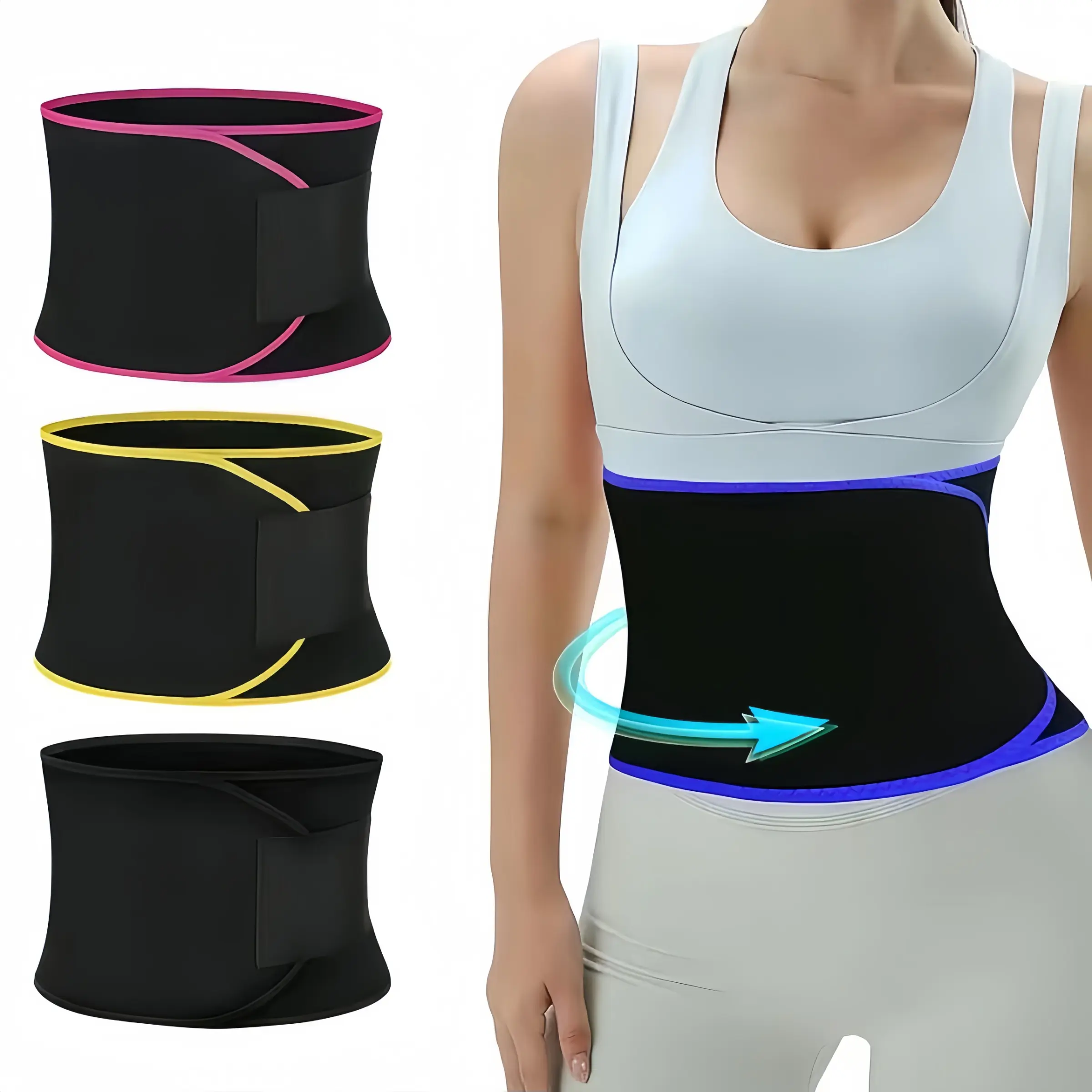 Unisex Adjustable Waist Trainer, Magic Tape Waist Belt for Home Gym Workout, Fitness Accessory for All Seasons, Ideal for Exercise