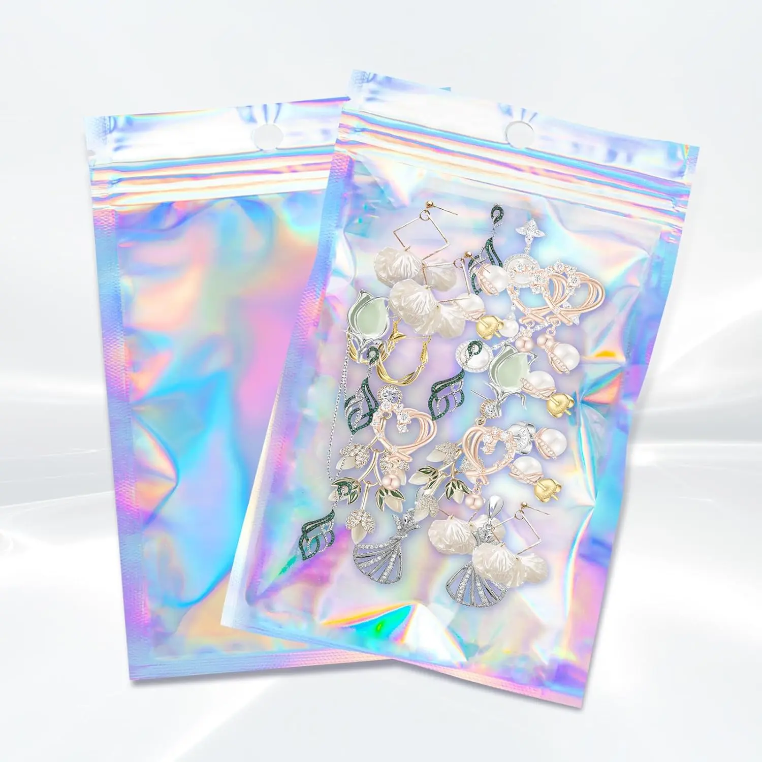 Durable, Odor-Resistant Holographic Resealable Mylar Foil Storage Bags (100 Count, 4x6 in) - Creative Gift Packaging, Packing Wrap, Individual Packaging for Small Businesses, Organization Storage Supplies
