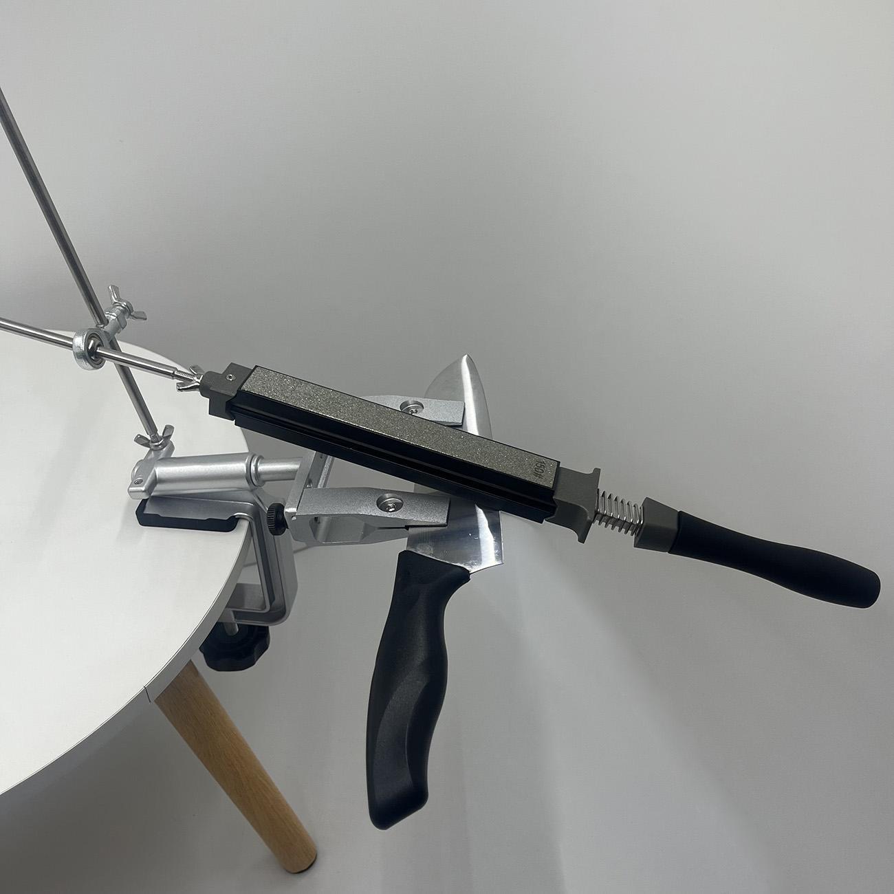 Professional Kitchen Knife Sharpening System with Multiple Stainless Sharpening Stones, Fixed Angle Design for Precision Grinding and Polishing, 360° Rotating Flip