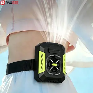 Portable Waist Fan USB Rechargeable Waist Clip Fan with Power Bank Personal Cooling Fan Wearable Belt Fan Lithium Battery Fan Battery Powered Fan for Outdoor Travel Working Sport