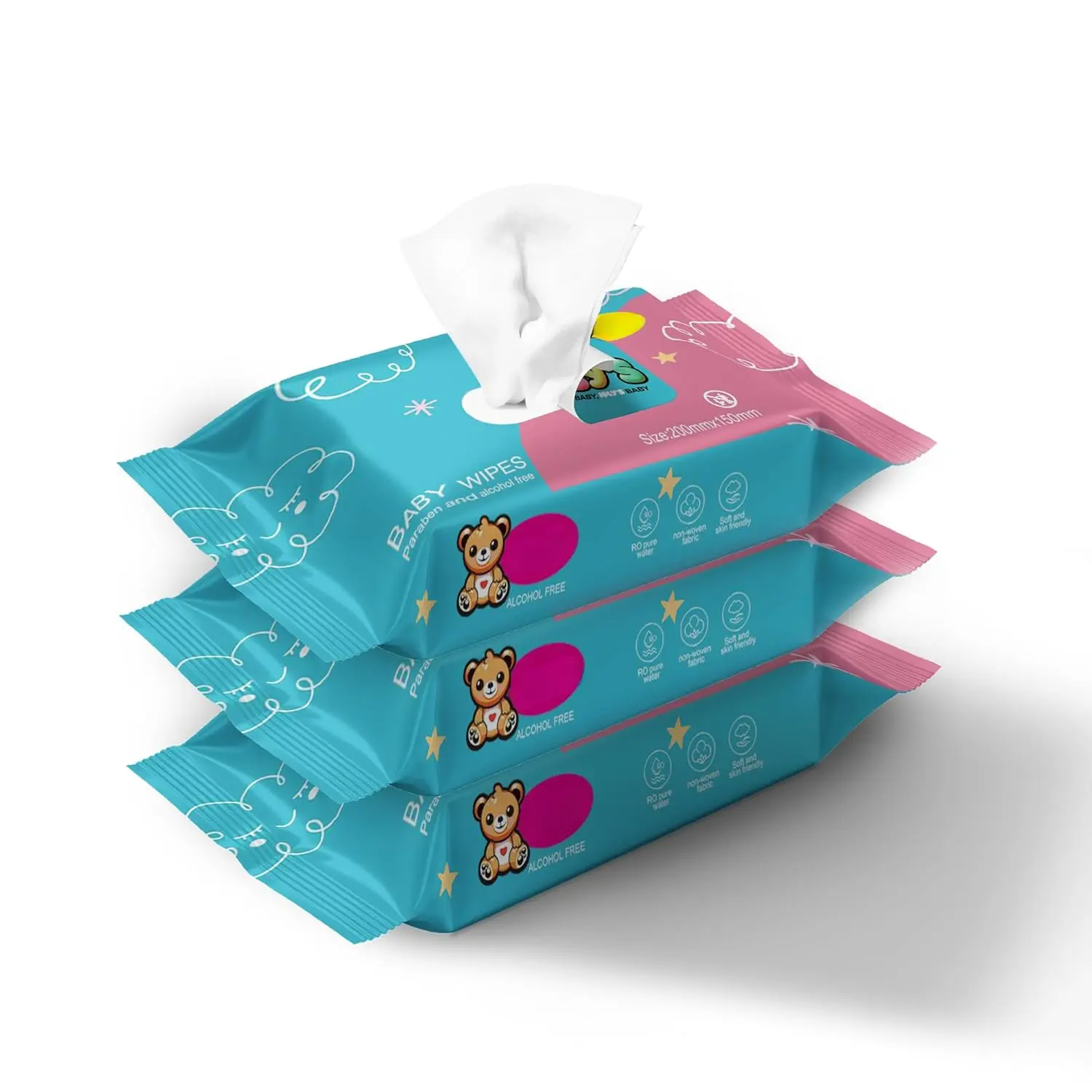 Baby Wipes Unscented Wet Wipes 99% Water Based with Aloe Vera Fragrance Free Travel Pack 20 ct Hypoallergenic Water wipes for Sensitive Skin Toallitas Húmedas para Bebés Bulk Available